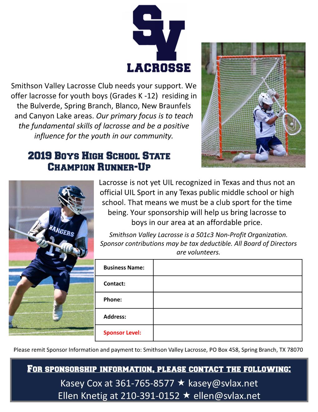 SV Lacrosse_2021 Sponsorship page two